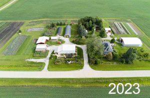 Aerial view of Red Granite Farm in 2023